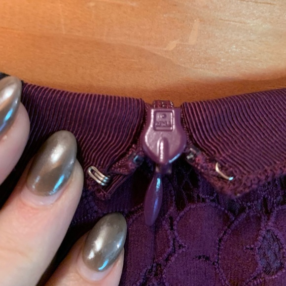 J Crew womens the pencil skirt floral lace purple lined back zipper sz 12 - Picture 7 of 9